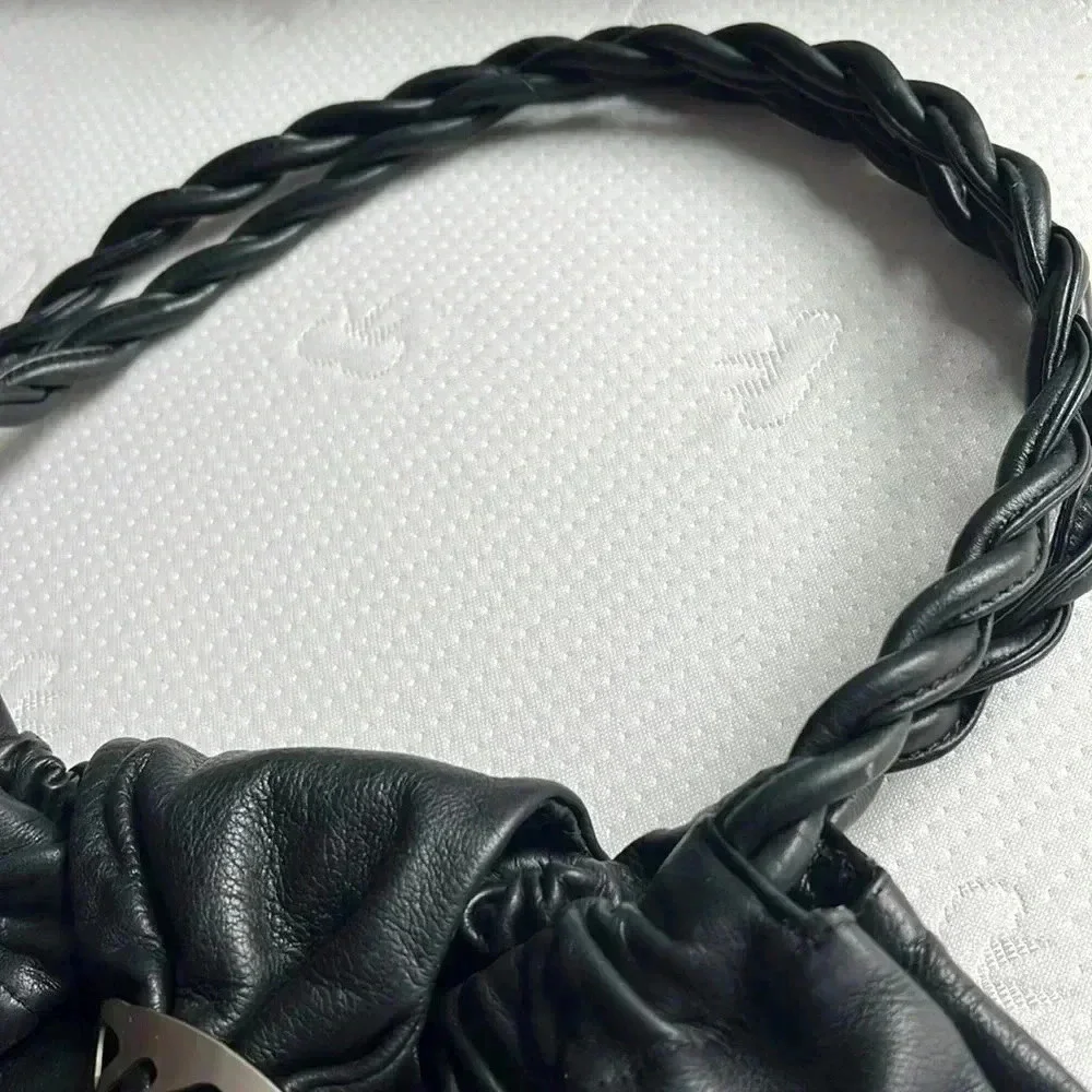 RENATO ANGI Venezia Black Genuine Leather Shoulder Bag Hobo